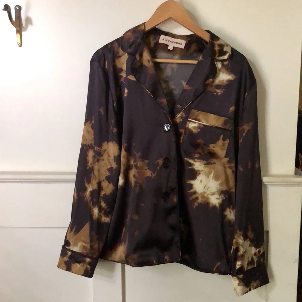 🔥 Who by fire 🔥 ALEXA CHUNG satin pajama suit! Sz M 6/8 US- 10 UK - Picture 3 of 6